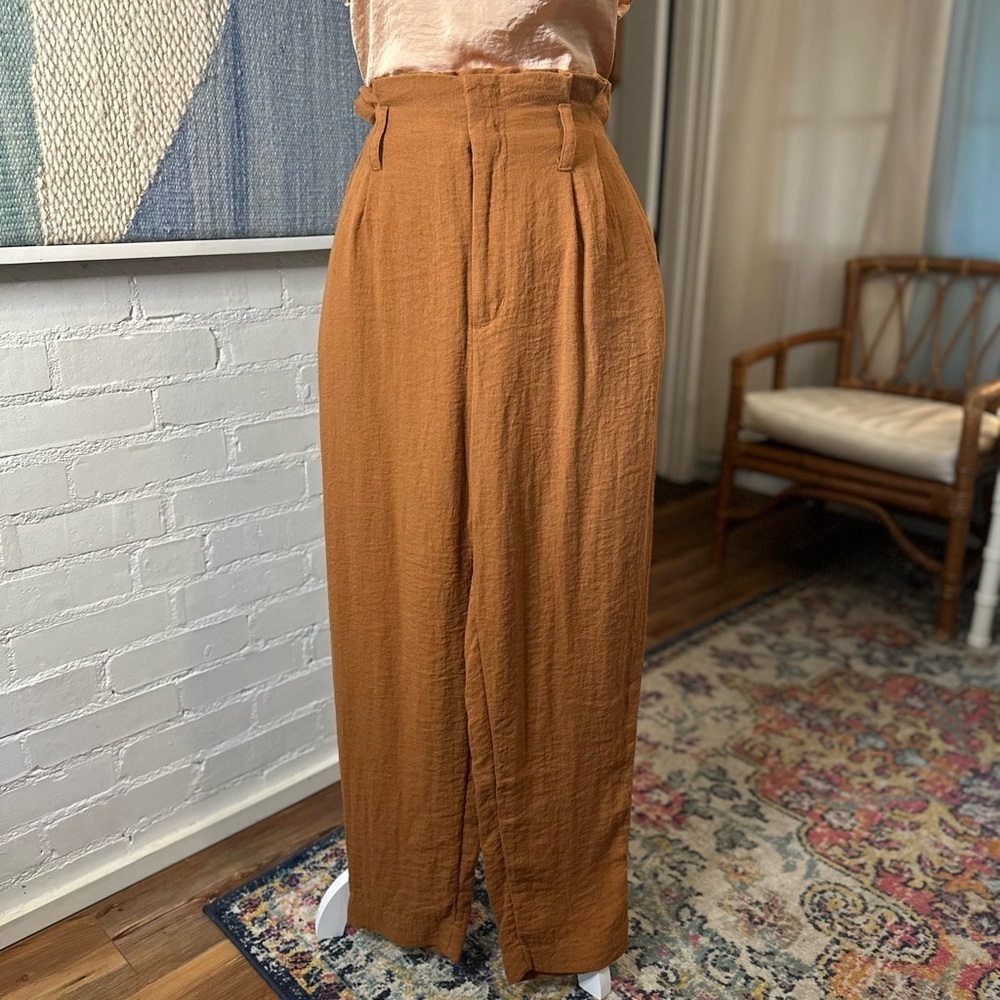 A New Day Brown Paperbag Waist Pants - Picture 6 of 14